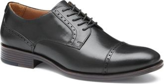 Johnston & Murphy Mens Johnston & Murphy Reeve Oxford Black Cap Toe Wingtip Shoes ZOGG2387