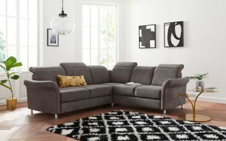 Sit&more Ecksofa &raquo;Darwin L-Form&laquo; inklusive Federkern, wahlweise mit Kopfteilverstellung, Bettfunktion