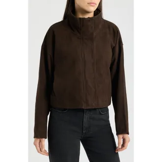 AllSaints Ryder Suede Jacket in Bitter Brown at Nordstrom, Size Medium