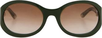 Gucci Occhiali da sole con logo inciso - Verde