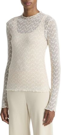 Vince Lace Mock Neck Top