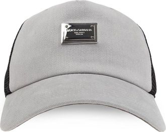 Dolce & Gabbana Cappello da baseball con placca - Grigio