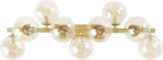 Maisons du monde Aplique de 9 bolas de cristal &aacute;mbar y metal dorado