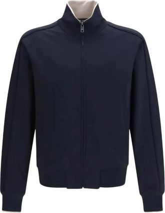 Dolce & Gabbana Zipjack met zijstrepen - Heren - Vesten met rits - Blauw - XL - Hoodies & sweatvesten