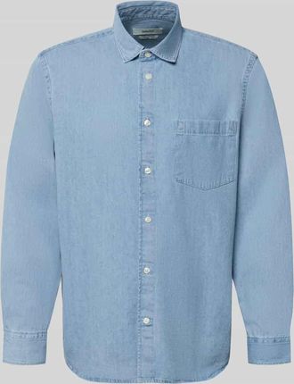 Selected Regular Fit Freizeithemd aus Bio-Baumwolle Modell CARLO in Jeansblau, Gr&ouml;&szlig;e XXL