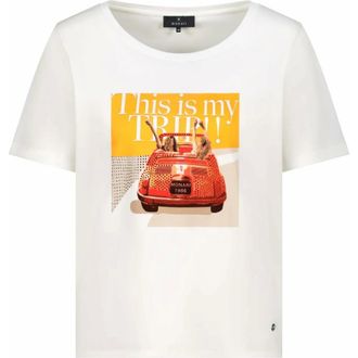 Monari T-shirt - Dames - Tops - Wit - Maat: 3XL Katoen