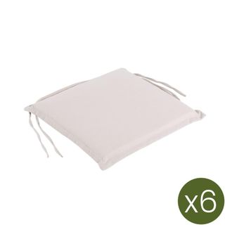 ED&Egrave;N JARD&Iacute; Pack de 6 cojines asiento para silla de jard&iacute;n olefin crudo 40x42 cm