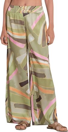 Elan Womens Elastic Pants In Green Manila