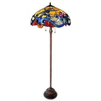 Chloe Lighting 2 Light Tiffany-style Dragonfly Floor Lamp 18 Shade