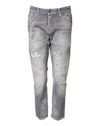 Dsquared2 Dsquared&sup2; Washed Mid Waist Tapered Womens Jeans