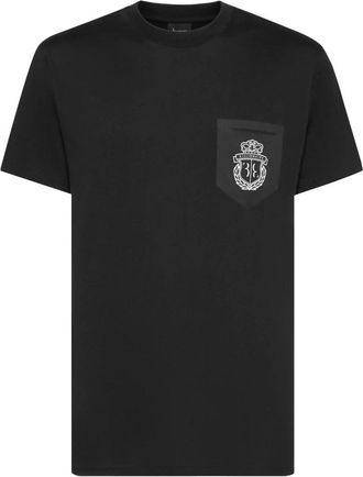 Billionaire Boys Club T-Shirt Ronde Hals Borstzak Crest - Heren - T-shirts - Zwart - L - Katoen - Tops