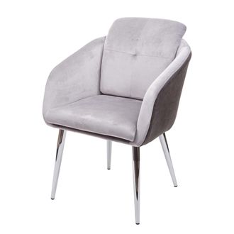 Hhg Nunca Usado] Silla De Comedor Hhg 555, Silla De Cocina Silla Tapizada Sill&oacute;n, Imitaci&oacute;n De Cuero Terciopelo Con Reposabrazos Mvg-certificado, Gris
