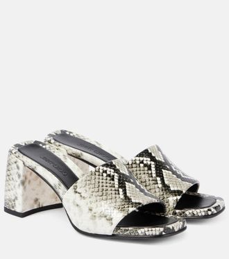 Jimmy Choo London Lena 70 snake-effect leather mules