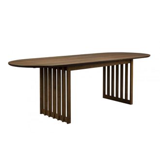 Dutchbone Mesa de comedor ovalada extensible en nogal de 200 a 240 cm
