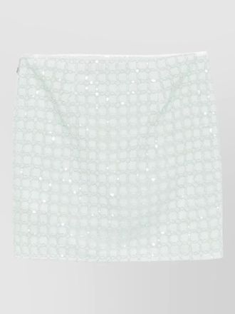 Rotate lace overlay mini skirt bead embellishment