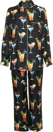 Dolce & Gabbana 17 cocktail-print silk suit - Black
