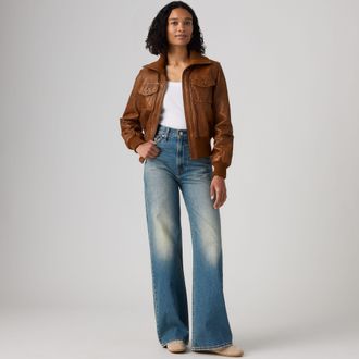 Levi's Ribcage Wide Leg Jeans - Womens - 23X30 - Dark Wash / Counting Bills