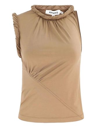 Apparis Georgia twist top - women - Lyocell/Spandex/Elastane - L - Brown
