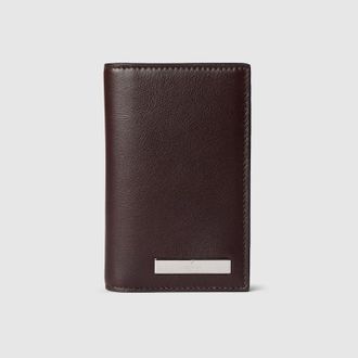 Gucci Card Case With Metal Tag, Brown