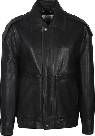 Saint Laurent Black Shirt Collar Jacket