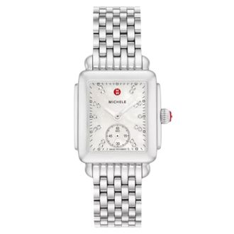 Michele Womens Classic White Dial Watch