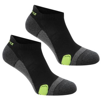Karrimor Mens 2 Pack Running Socks Footwear Accessories Black/Fluo Mens 7-11