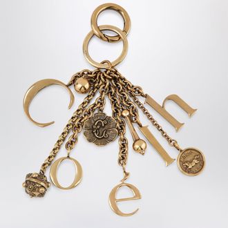 Chlo&eacute; Charm portachiavi Symbols Logo in ottone oro