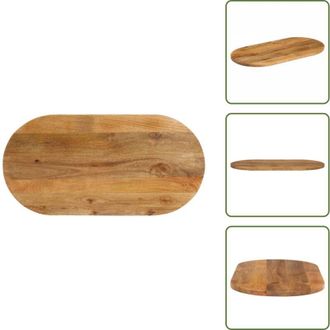 vidaXL The Living Store Piano Tavolo 90x40x2,5 cm Ovale in Legno Massello di Mango - Piano in legno