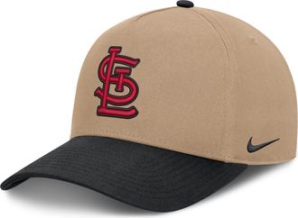 Nike St. Louis Cardinals Rise Nike Mens MLB A-Frame Trucker Adjustable Hat in Brown | NB1D0A3USCN-TZD