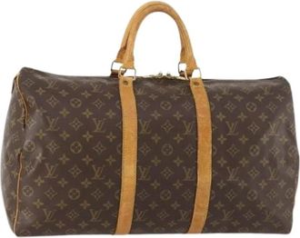 Louis Vuitton Pre-owned Boston Bag - Dames - Vintage Weekendtas - Bruin - ONE Size - Leer - Vintage