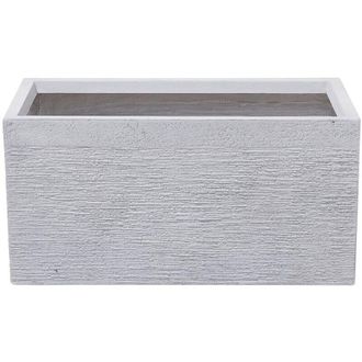 Beliani Maceta De Fibras De Arcilla Blanca 60 X 29 X 30 Cm Para Interior Y Exterior Rectangular Myra