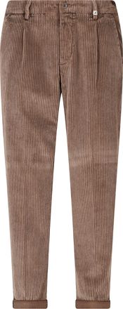 Myths Dark Brown 1 Pinces Corduroy Straight-Leg Pants