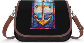 Generic Window with An Anchors-pastel Womens Crossbody Bag Fashion Shoulder Handbags Message Tote Bag with Adjustable Strap