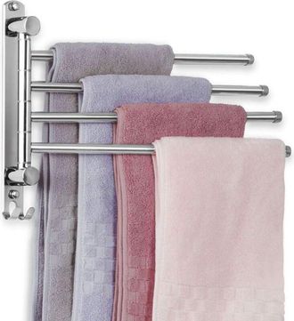 Elle Toallero De Ba&ntilde;o Con 4 Barras Giratorias De 180&deg;, Secador De Toallas De Acero Inoxidable, 34 Cm, Toallero De Pared Para Ba&ntilde;o, Cocina Y Lavabo - Platea