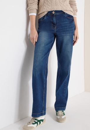 Cecil Weite Jeans CECIL NEELE, Damen, Gr. 31, L&auml;nge 32, mid blau wash, Denim/Jeans, Obermaterial: 84% Baumwolle, 14% Polyester, 2% Elasthan. Futter: 52% Pol