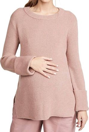 Hatch Womens Cecile Knit Sweater In Rosewood Pink