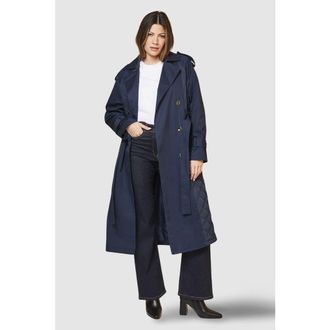 Wallis Padded Belted Trench Coat in Navy at Nordstrom, Size 18