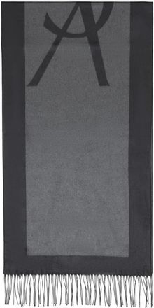 Saint Laurent Donkergrijze Grafiet Sjaal - Heren - Wintersjaals - Grijs - ONE Size - Accessoires