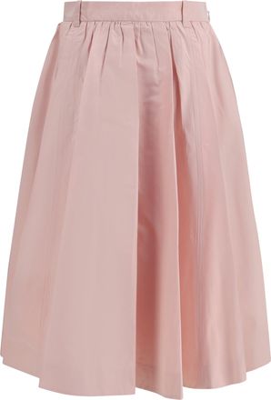 Prada Womens Long Silk Skirt Alabaster