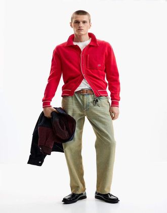 Desigual Maglione sottile rosso con bottoni