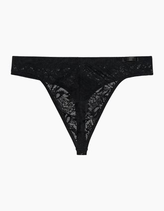 HOM Hom Mens Temptation Free Cut Lace G-String, Black - Size: 33/32/32