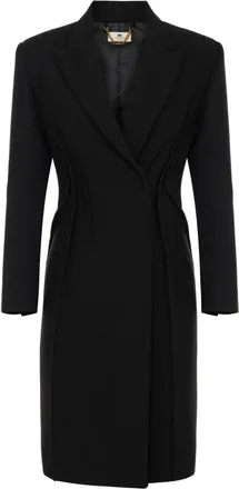 Elisabetta Franchi Jas in dubbellaags cr&ecirc;pe stof - Dames - Mantel - Zwart - L - Polyester - Jassen