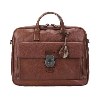 The Bridge Bruine leren aktetas Capalbio stijl - Heren - Laptoptassen - Bruin - ONE Size - Leer - Tassen