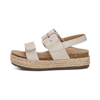 Aetrex Womens Vania Platform Sandals In Cream