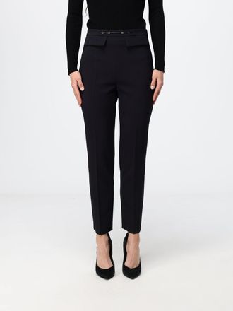 Elisabetta Franchi High-Waisted Skinny Cr&ecirc;pe Trousers with Flap Pockets