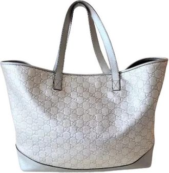 Gucci Pre-owned Grote Tote Bag - Dames - Vintage Shopper - Grijs - ONE Size - Leer - Vintage
