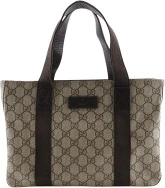 Gucci Pre-owned GG Supreme Canvas Tote Bag - Dames - Vintage Shopper - Bruin - ONE Size - Vintage