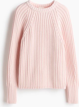 H&M Pullover in Rippstrick - Hellrosa