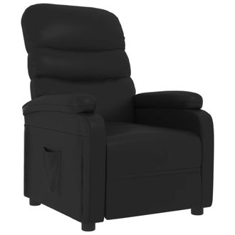 vidaXL Sill&oacute;n Reclinable De Cuero Sint&eacute;tico Negro Vidaxl