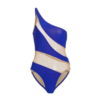 Norma Kamali Swimsuits, female, Blue, L, Blue High-Cut One-Piece Swimsuit